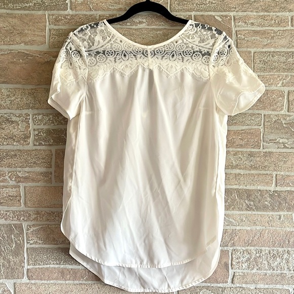Abercrombie & Fitch Tops - Abercrombie & Fitch Lace Shoulder Panel Top
